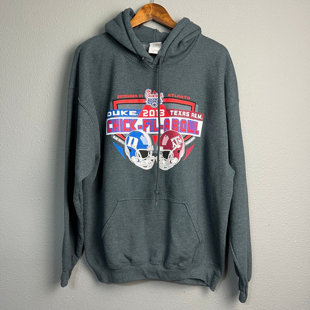 Duke Blue Devils Texas A&M Aggies 2013 Chick-Fil-A Bowl Gildan Gray Hoodie Lg